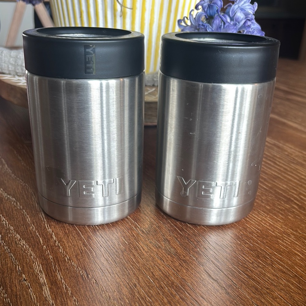 YETI Stainless Steel Tumblers with Black Lids